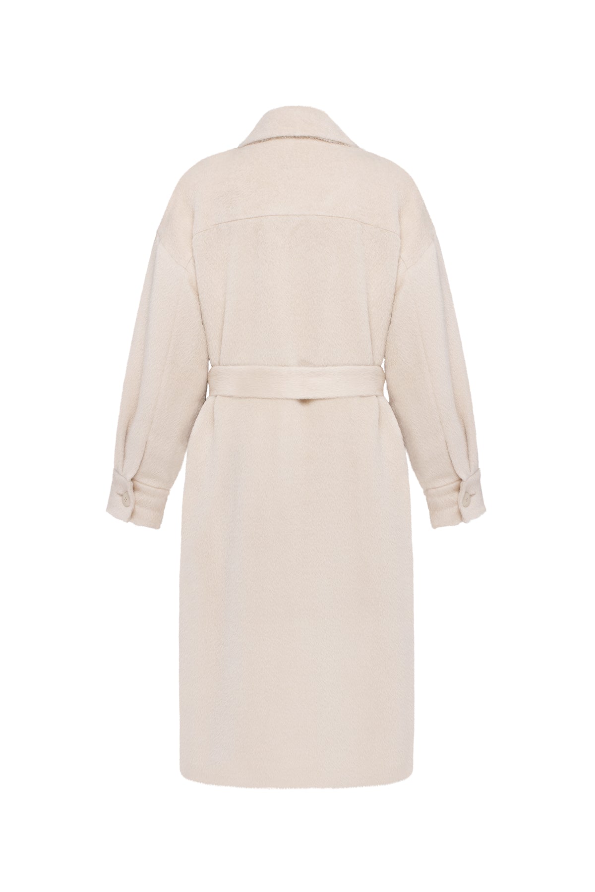 Beige trench coat on a white background
