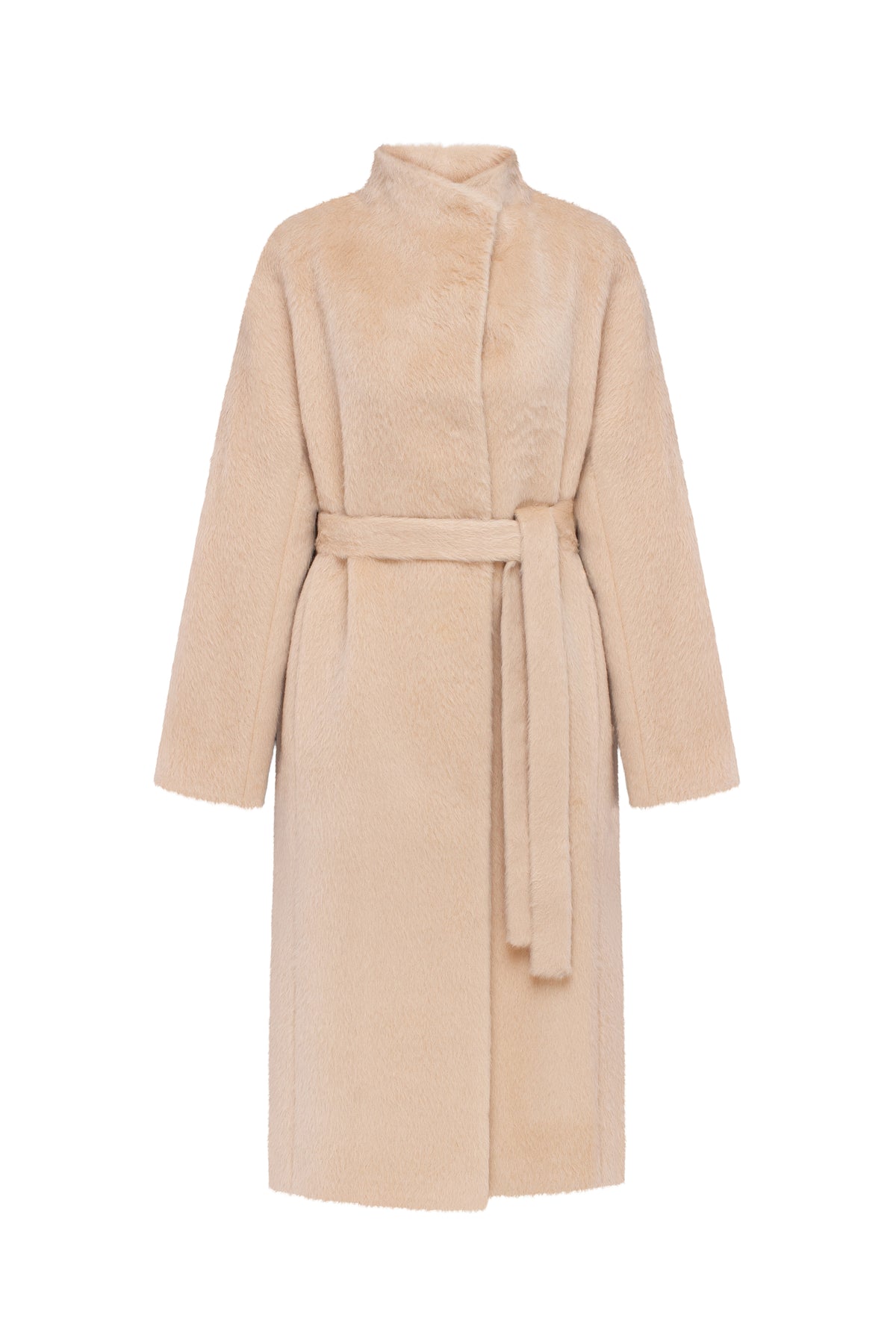 Beige robe coat on a white background